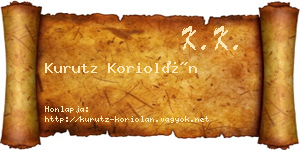 Kurutz Koriolán névjegykártya
